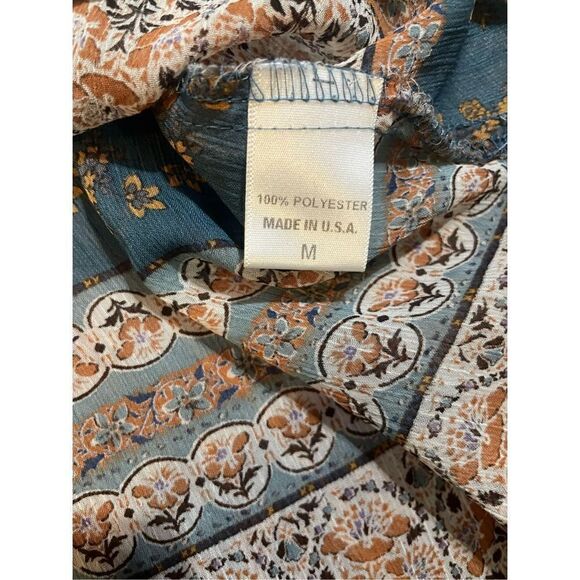 h.i.p. happening In the present Floral Med Sheer Blouse size medium - Picture 7 of 8